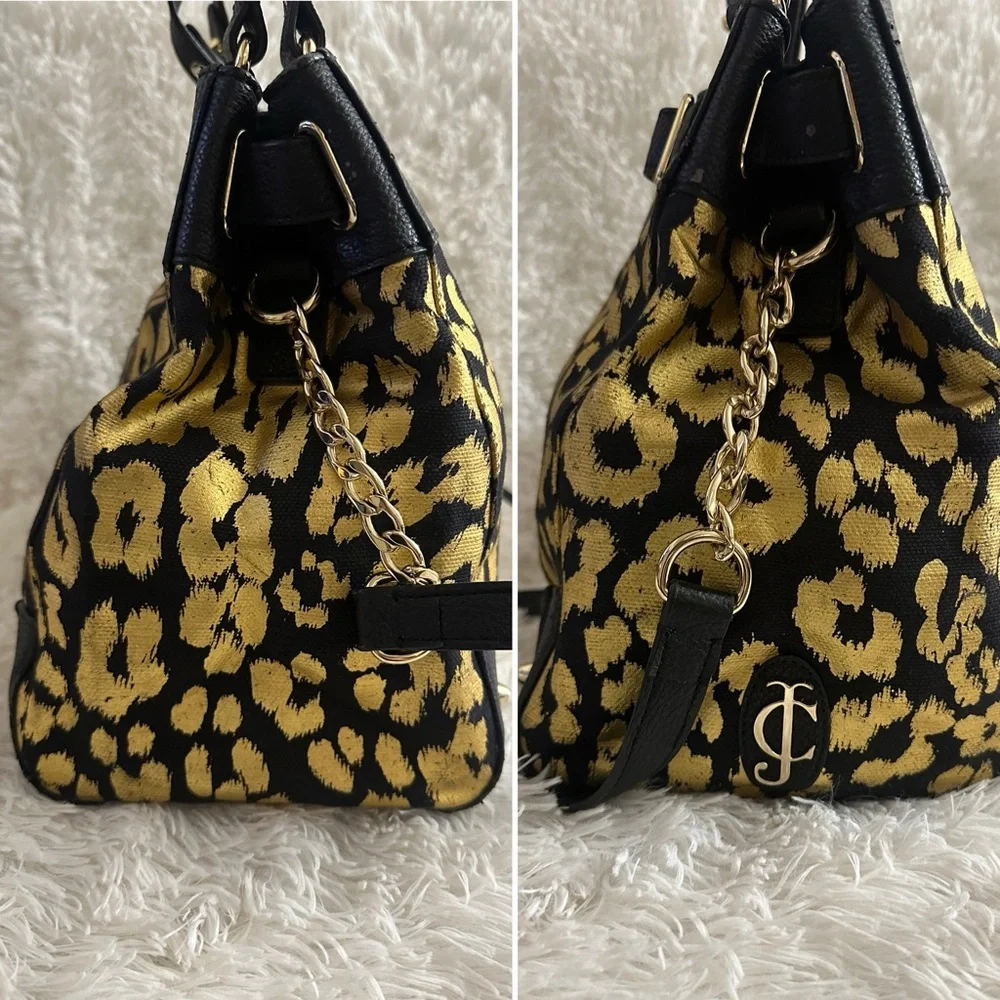 Juicy Couture 2013” Beverly Leopard Daydreamer Tote in Black & Metallic Gold NWT - Picture 5 of 16
